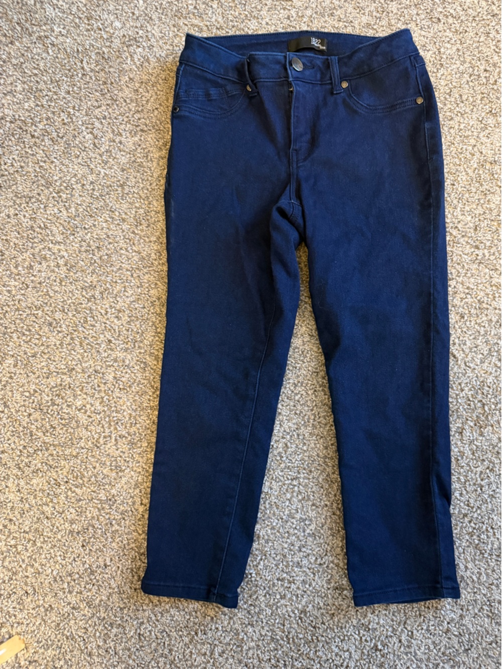 1822 Denim Blue Skinny Jeans, Capri - Picture 2 of 16